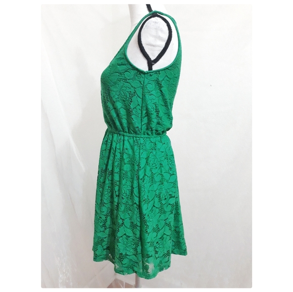 3/$20,Green Floral Lace Lauren Conrad Dress - Picture 2 of 4